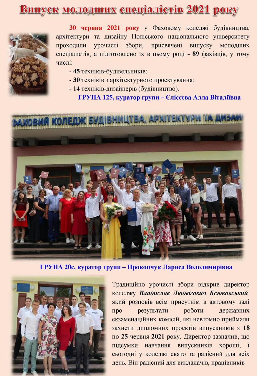 Випуск молодших спеціалістів у 2021 році